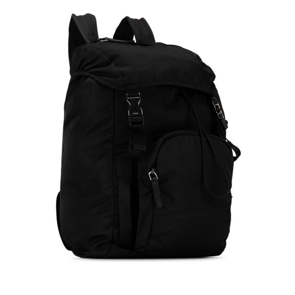 Prada Triangle Plate Rucksack Backpack Black Nylon - image 2